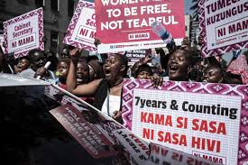 Kenyan women protest on Government's failure to implement gender provisions on women in political decision making, Photo by Getty Images